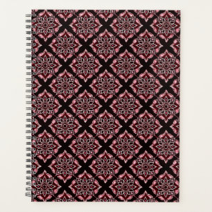Agenda Elegante Patrón Floral Geométrico de Moda Boho