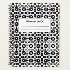 Agenda Elegante patrón geométrico en blanco y negro