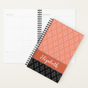 Agenda Elegante patrón Tatewaku japonés rojo y negro