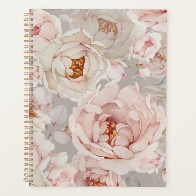 Agenda Elegante Peony Floral Planner (Anverso)