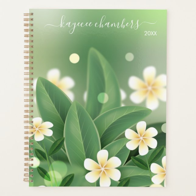 Agenda Elegante Personalizado de flores amarillas y blanc (Anverso)