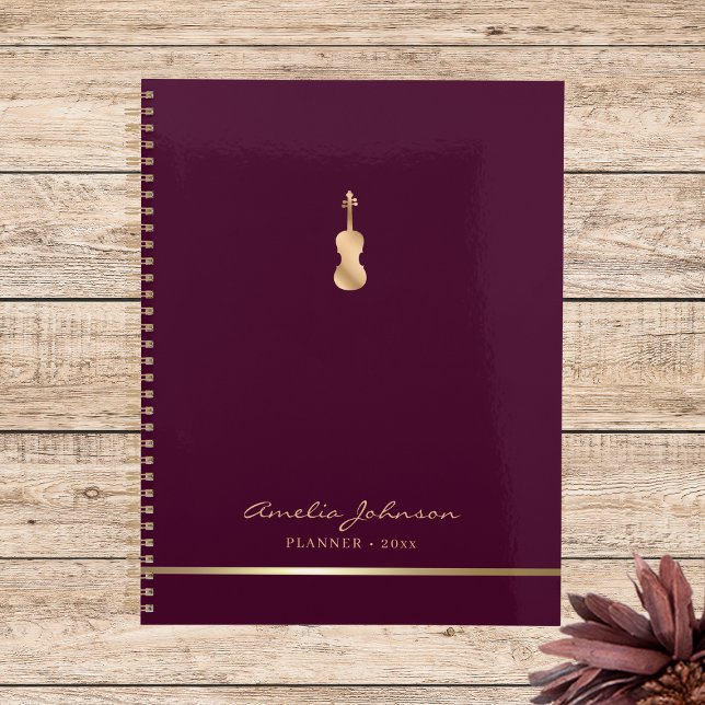 Agenda Elegante Personalizado de la música violín Burgund (Subido por el creador)