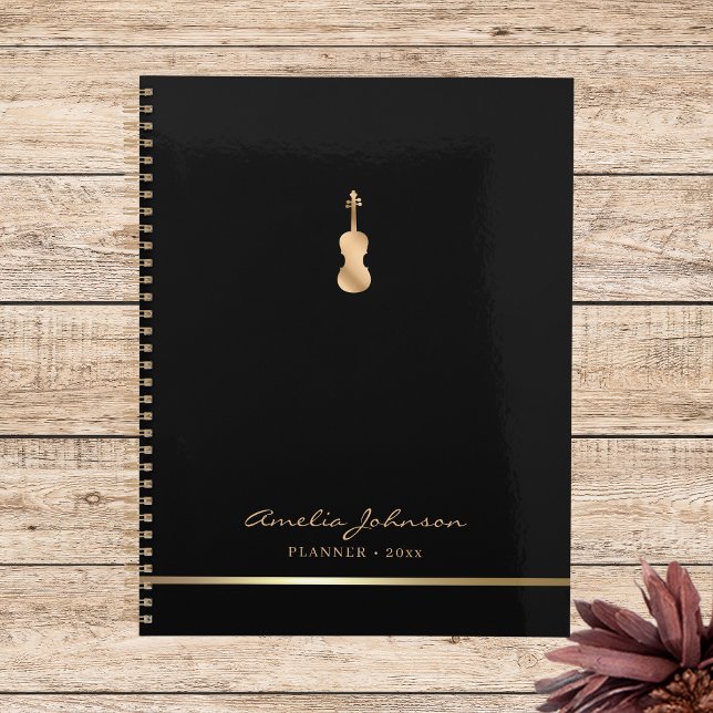 Agenda Elegante Personalizado de música violín Black Gold (Subido por el creador)