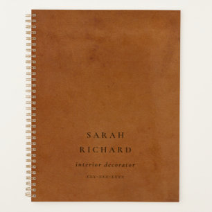 Agenda Elegante Personalizado de textura de piel de cuero