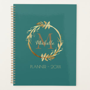 Agenda Elegante Personalizado Monograma de la guantera de