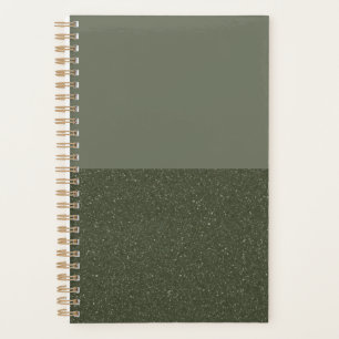 Agenda Elegante Personalizado Moss Green Planner con text