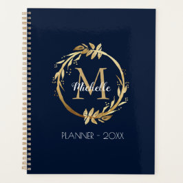 Agenda Elegante Personalizado Wreath Monograma Marina Azu