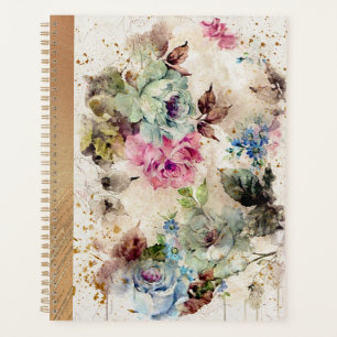 Agenda Elegante plan de Boda Rústico de acuarela floral d