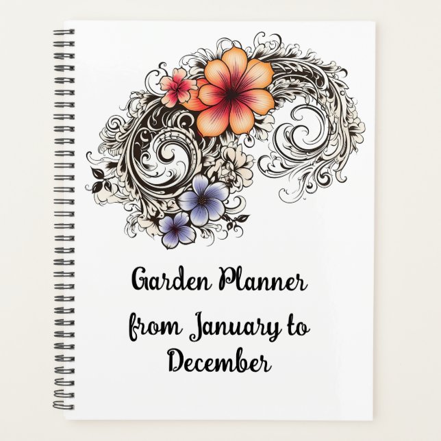 Agenda Elegante plan de jardín espiral negro (Anverso)