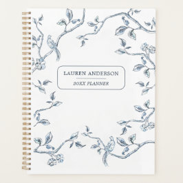 Agenda Elegante Planner de toile francés azul y blanco