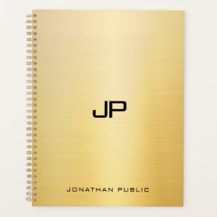 Agenda Elegante plantilla de nombre de monograma moderno 
