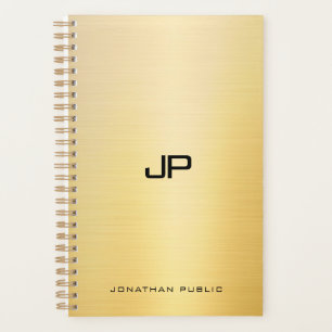 Agenda Elegante plantilla de nombre de monograma moderno