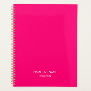 Agenda Elegante profesional de nombre rosado caliente año