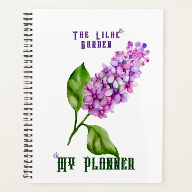 Agenda Elegante rama lila acuarela (Anverso)