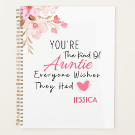 Agenda Elegante regalo de la tía floral personalizada de