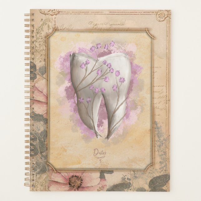 Agenda Elegante regalo odontológico antiguo de moda (Anverso)
