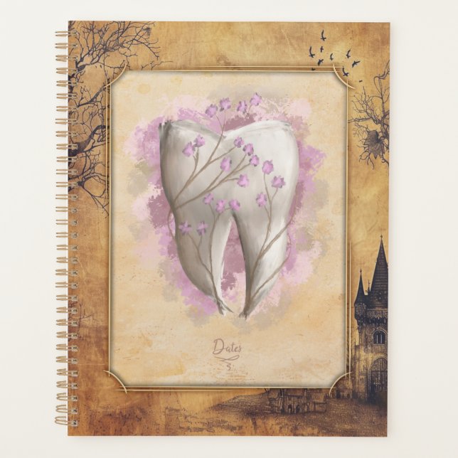Agenda Elegante regalo odontológico antiguo de moda (Anverso)