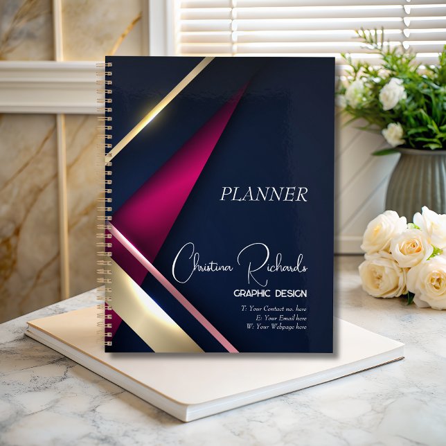 Agenda Elegante Resumen Oro Azul Rosa (Subido por el creador)
