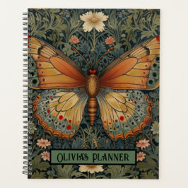 Agenda Elegante retro boho mariposa vegetación botánica