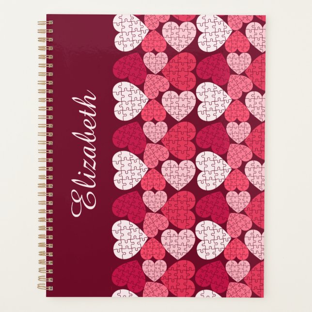 Agenda Elegante Rojo Rosado Rompecabezas Rompecabezas Nom (Anverso)