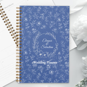 Agenda Elegante Romance de época Dusty Blue Floral Boda
