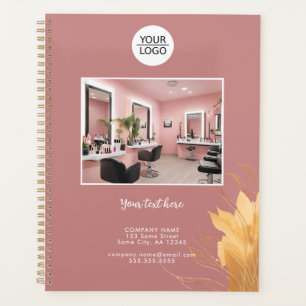 Agenda Elegante rosa añadir logotipo texto personalizado 