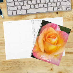 Agenda Elegante Rosa Floral Rosa y Amarilla