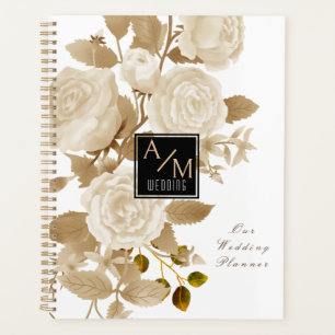 Agenda Elegante Rosa Monograma Blanco