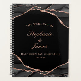 Agenda Elegante Rosa negro Relieve metalizado dorado Agat