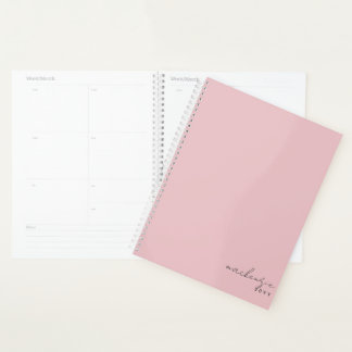 Agenda Elegante rosa Rubor simple Minimalista personaliza