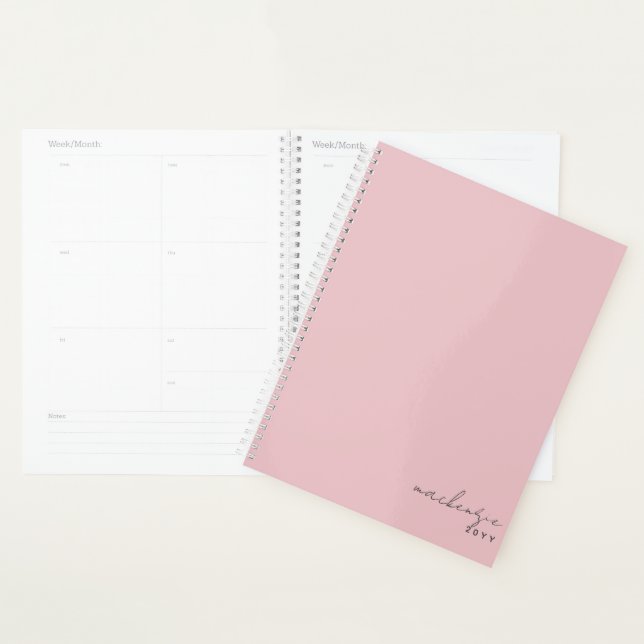 Agenda Elegante rosa Rubor simple Minimalista personaliza (Demostración)