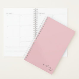 Agenda Elegante Rubor rosa simple Minimalista personaliza