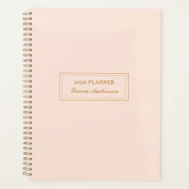 Agenda Elegante Rubor rosa y dorado 2026 Planner