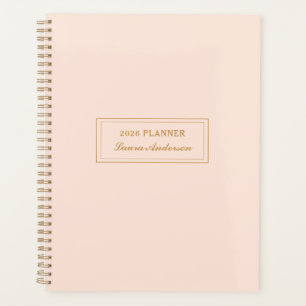 Agenda Elegante Rubor rosa y dorado 2026 Planner