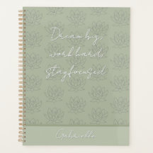 Elegante Sage Green Bonito Floral Lotus Dream Big