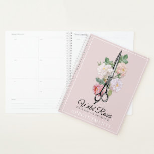 Agenda Elegante Salón de peluquería Floral Rosa Rosa