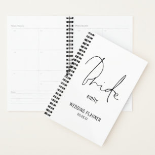 Agenda Elegante Script Bride Name Wedding Planner