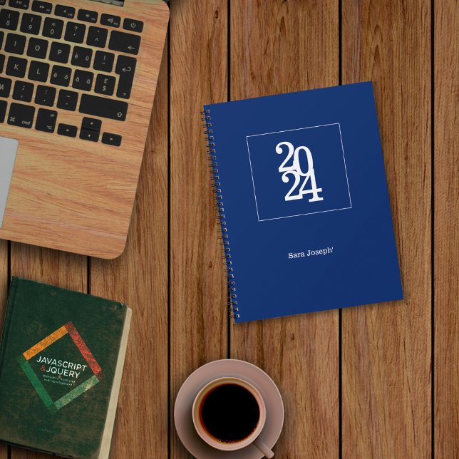 Agenda Elegante Simple Royal azul mensual Planner (Subido por el creador)