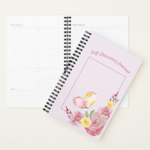 Agenda Elegante Suave Romántico Naturaleza Rosa y Maripos