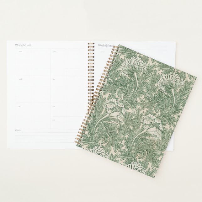Agenda Elegante Tulips Verde William Morris Planner (Demostración)