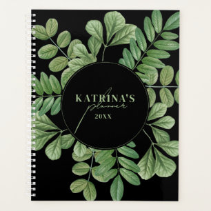 Agenda Elegante vegetación acuarela sobre negro