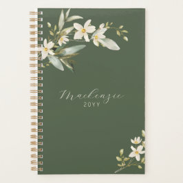 Agenda Elegante vegetación verde de flores silvestres