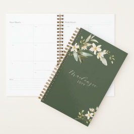 Agenda Elegante vegetación verde de flores silvestres