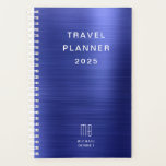 Agenda Elegante viaje azul de la Marina Monográfica<br><div class="desc">Elegante Monograma Navy Blue Travel Planner.</div>