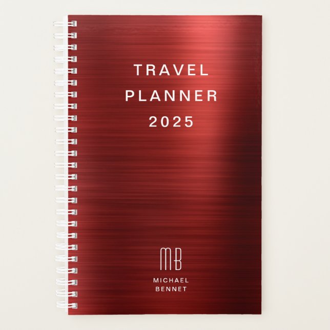 Agenda Elegante Viaje Rojo Monograma (Anverso)