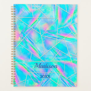 Agenda Elegante y elegante geométrico holográfico