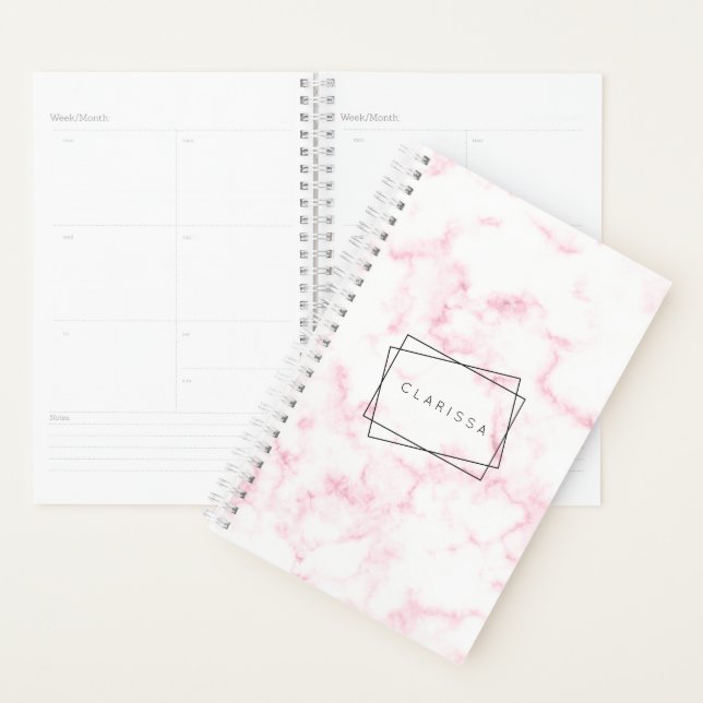 Agenda elegante y moderno mármol rosa y blanco (Demostración)
