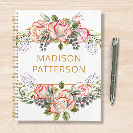 Agenda Elegante y personalizada acuarela Floral Girly Mod
