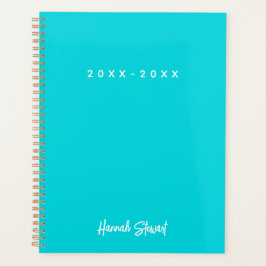 Agenda Elegante y Tendencia Azul Turquesa Minimalista Fem