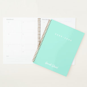Agenda Elegante y Tendencia Verde Menta Minimalista Femen
